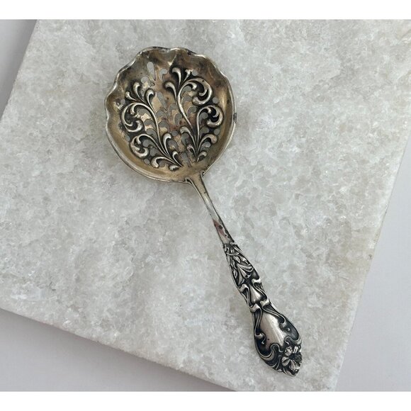 Vintage Other - Vintage Sterling Silver Antique Gilt Bon-Bon Ornate Spoon